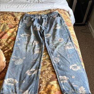 Floral Patterned Jeans